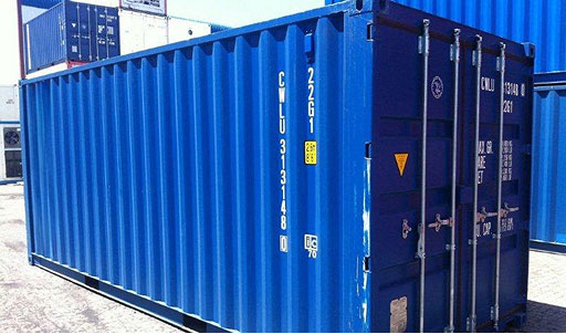 blue shipping container